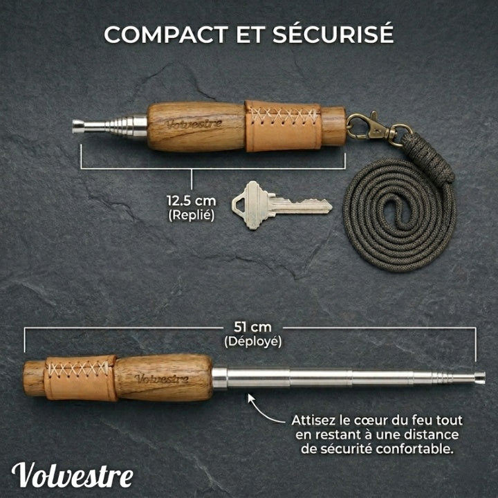 Bouffadou télescopique Volvestre : 12,5 cm replié, 51 cm déplié