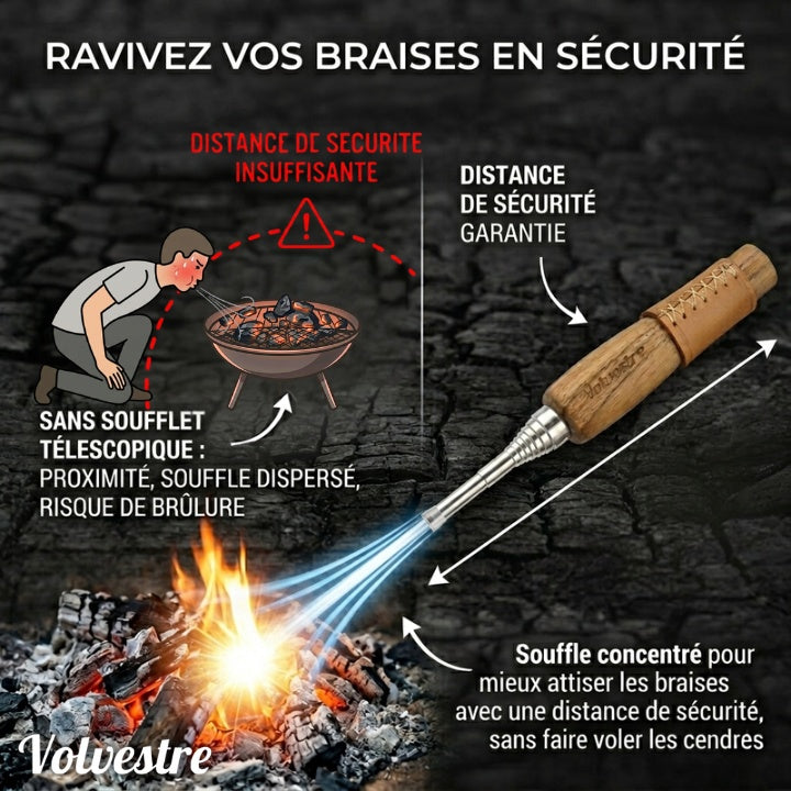 Bouffadou télescopique Volvestre : ravivez les braises à distance en toute sécurité